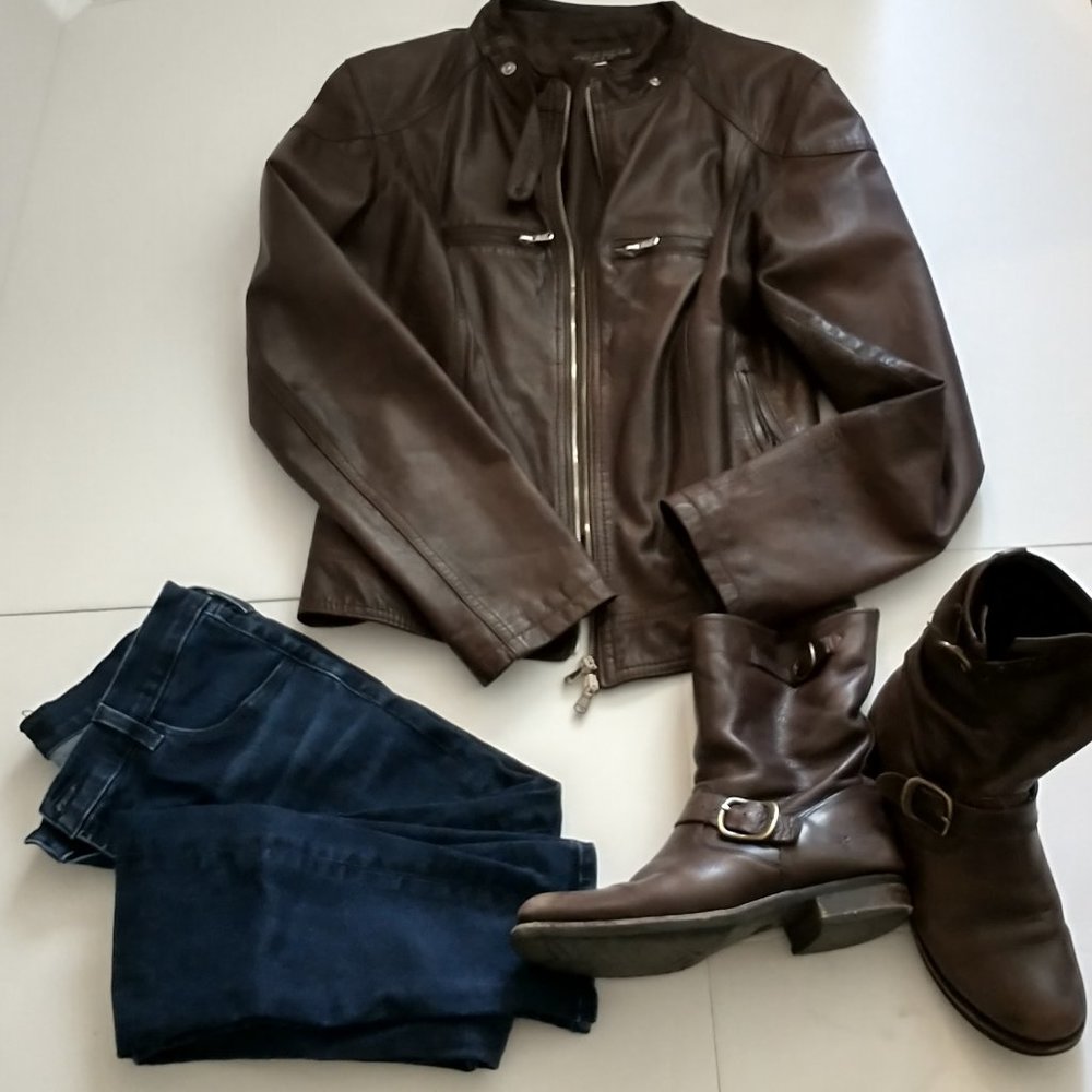Vera Pelle Jacket Brown Leather Moto